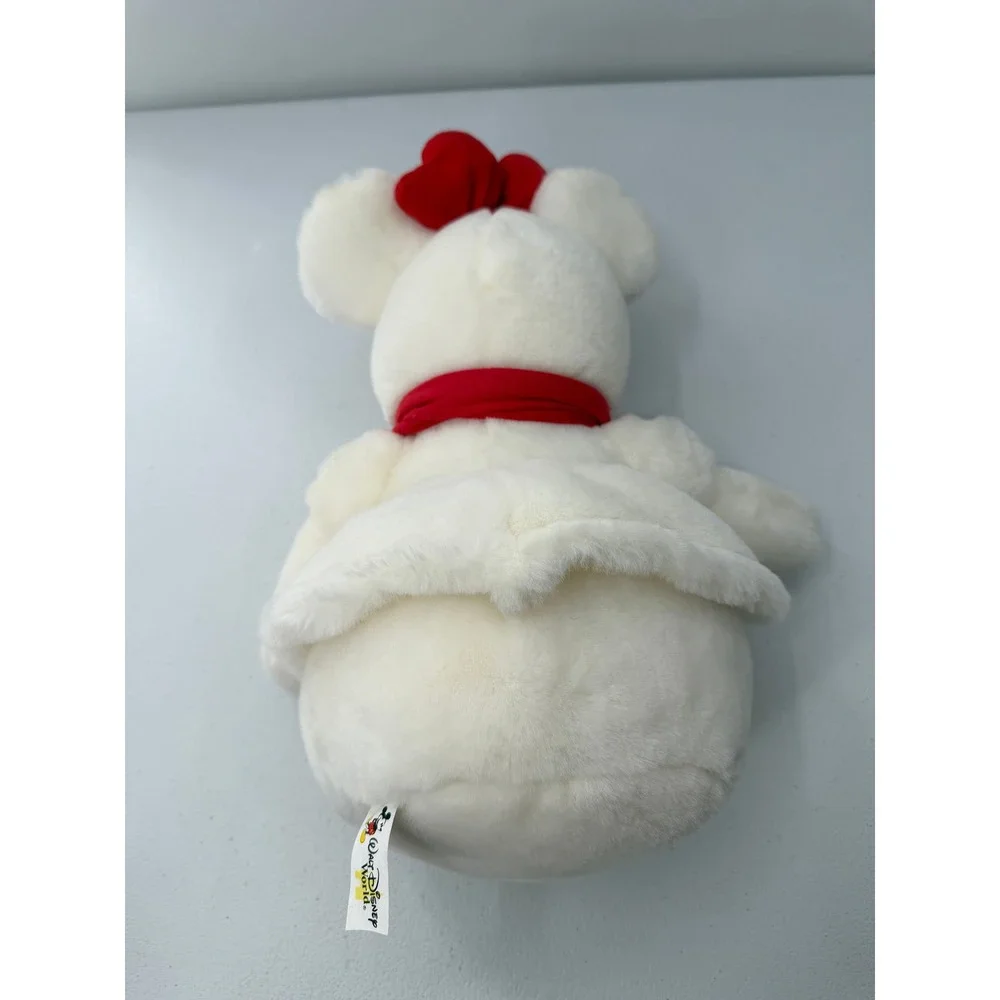 Disney Minnie Mouse Snowman Plush Holiday White Red Scarf Bow 15
